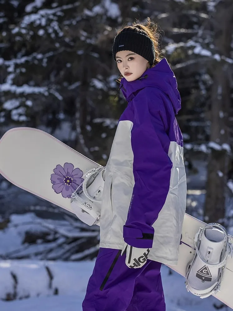 

HIGH EXPERIENCE 2025 3L Snowboard Jacket Men Women Waterproof Insulated Quilted Taped Seams Ski Coat for Outdoor Winter Sports