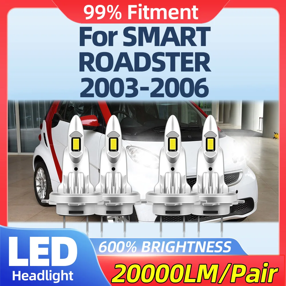 40000LM Canbus LED Headlight Bulbs 240W Auto Lamps 6000K White 12V Front Lights For SMART ROADSTER 2003 2004 2005 2006