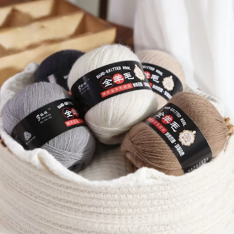 50g/roll 100% Wool Yarn Pure Merino Thread For Hand Knitting Soft Scarf Sweater DIY Doll Woven Material