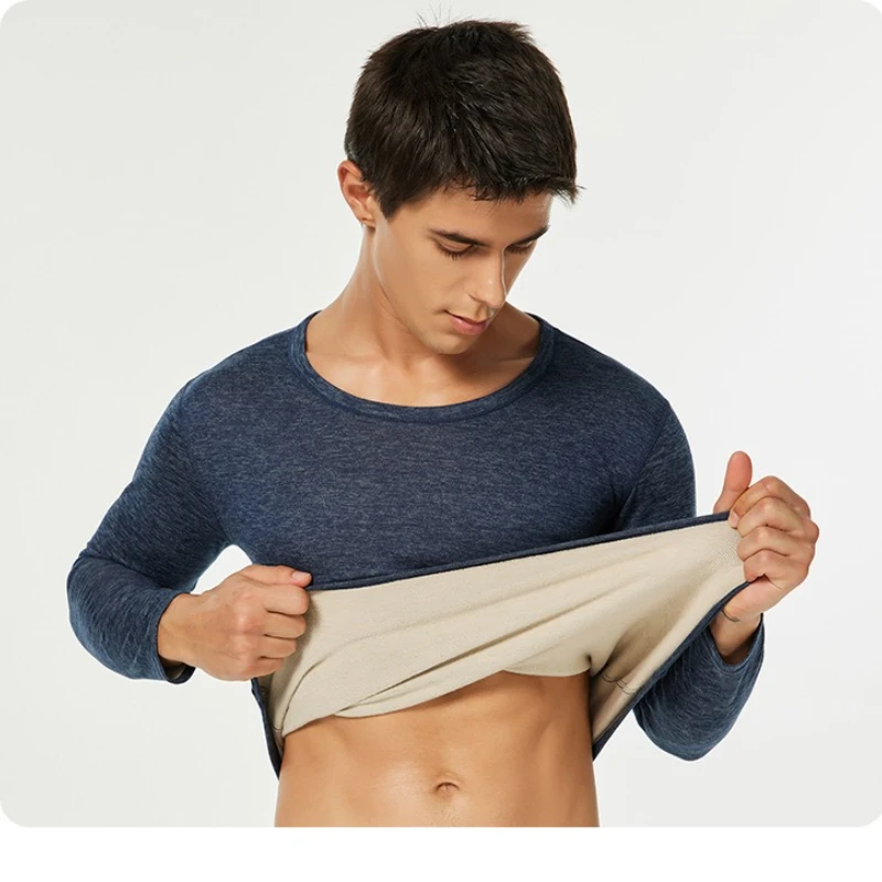 أطقم ملابس داخلية حرارية للرجال والنساء مقاومة للبرد وسميكة من الداخل لارتداء الارتداء بخصر مطاطي مريح وأكمام طويلة جونز #5