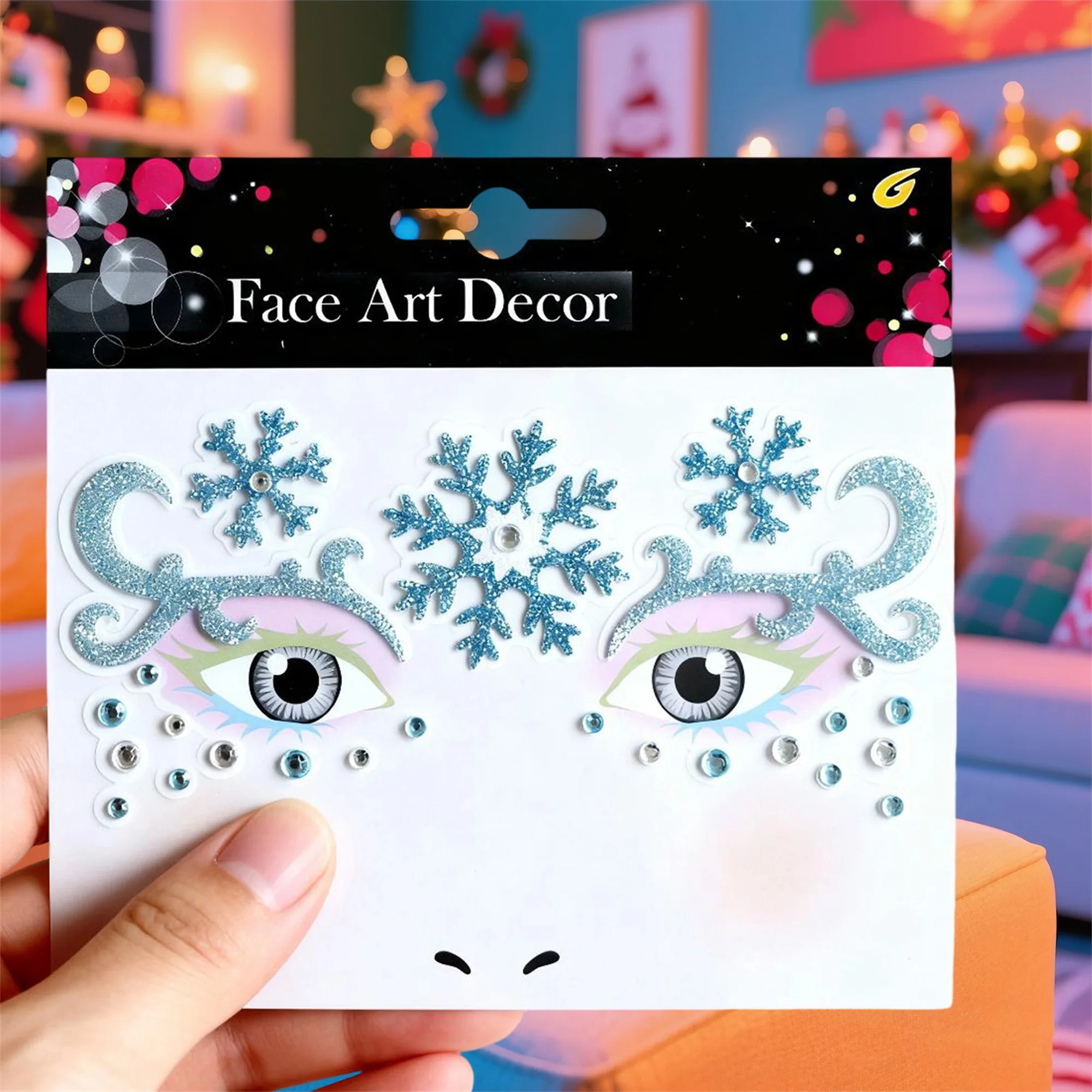

Glittery Christmas Snowflake Face Gems and Rhinestone Stickers for Festive Party Makeup Women and Girls Costume