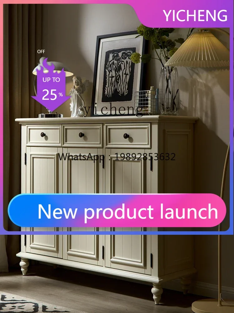 

LYY Американский шкаф для обуви из цельного дерева, простая, современная полка для обуви, большой вместительный бытовой шкаф для хранения на крыльце, артефакт