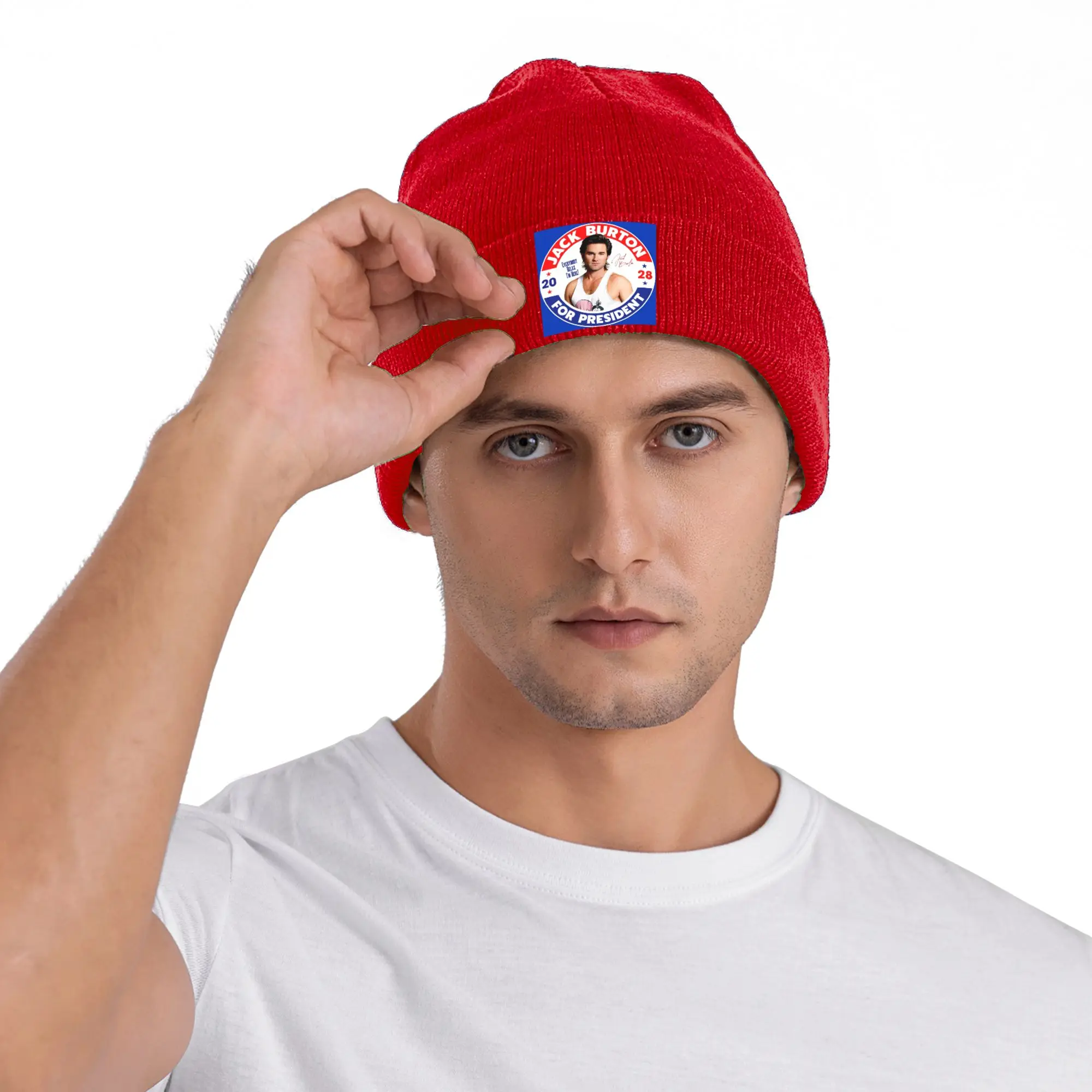 Jack Burton For President 2028 Big Trouble In Little China Winter Skullies Beanies Hat Warm Autumn Knitted Hats Bonnet Caps