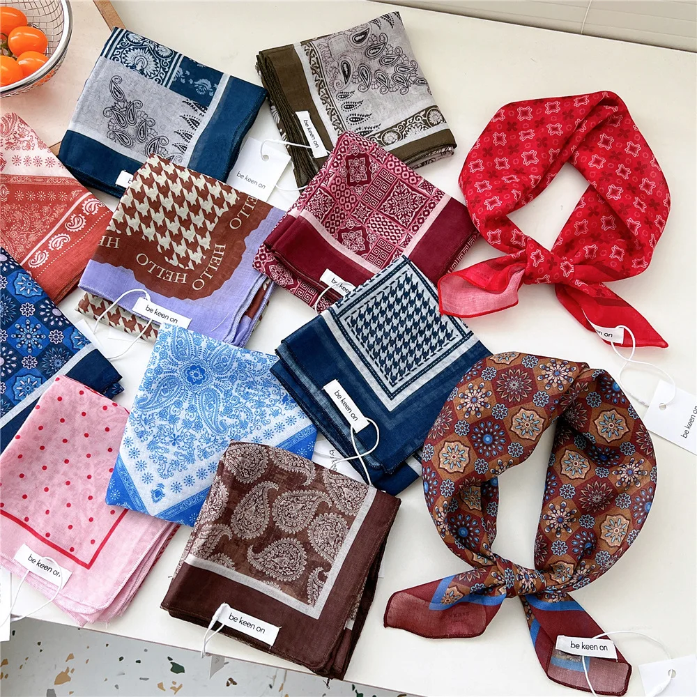 55*55cm bandana hairband lenço de cabelo lenço quadrado lenço de cabelo bandanas turbante xale envoltório lenço