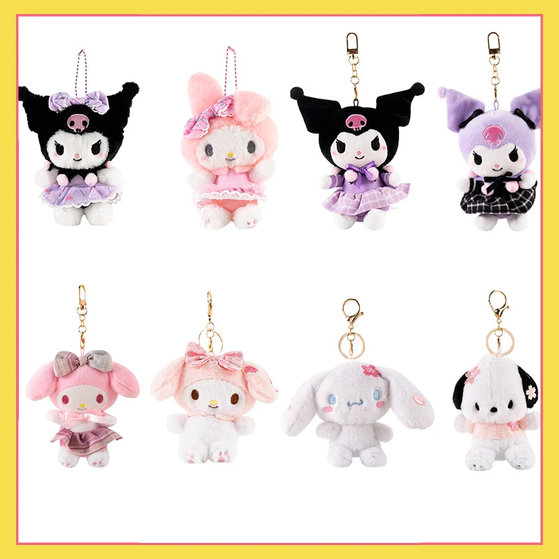 

Sanrio Uniform Kuro Plush Pendant Jade Guigou Little Doll Wholesale Melody Doll Pendant Bookbag Pendant Children's Gift