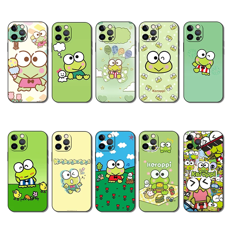 iPhone XS 11 16 Plus Pro Max Kero Kero Keroppi Creative Design Soft Case Phone Case