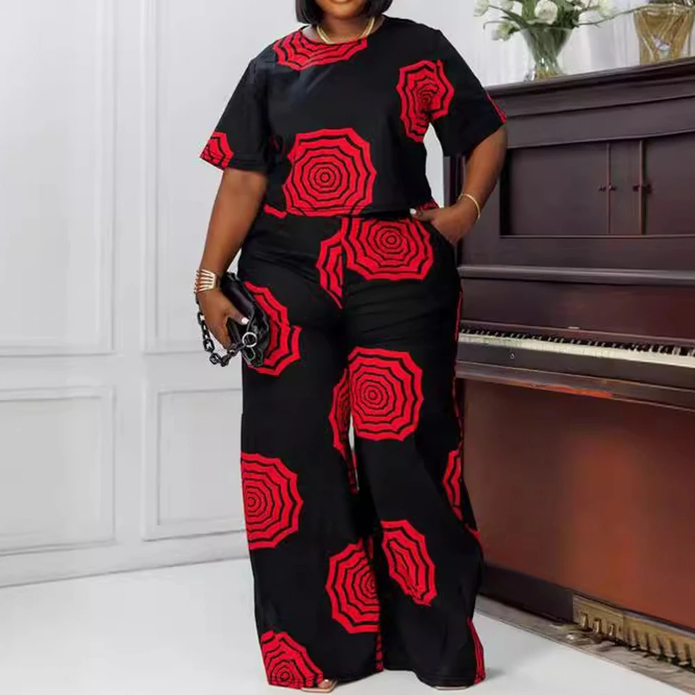 

2 Piece Set Womne Africa Clothes 2024 African Dashiki New Fashion Suit Top And Pants Party For Lady Matching Sets Outfits