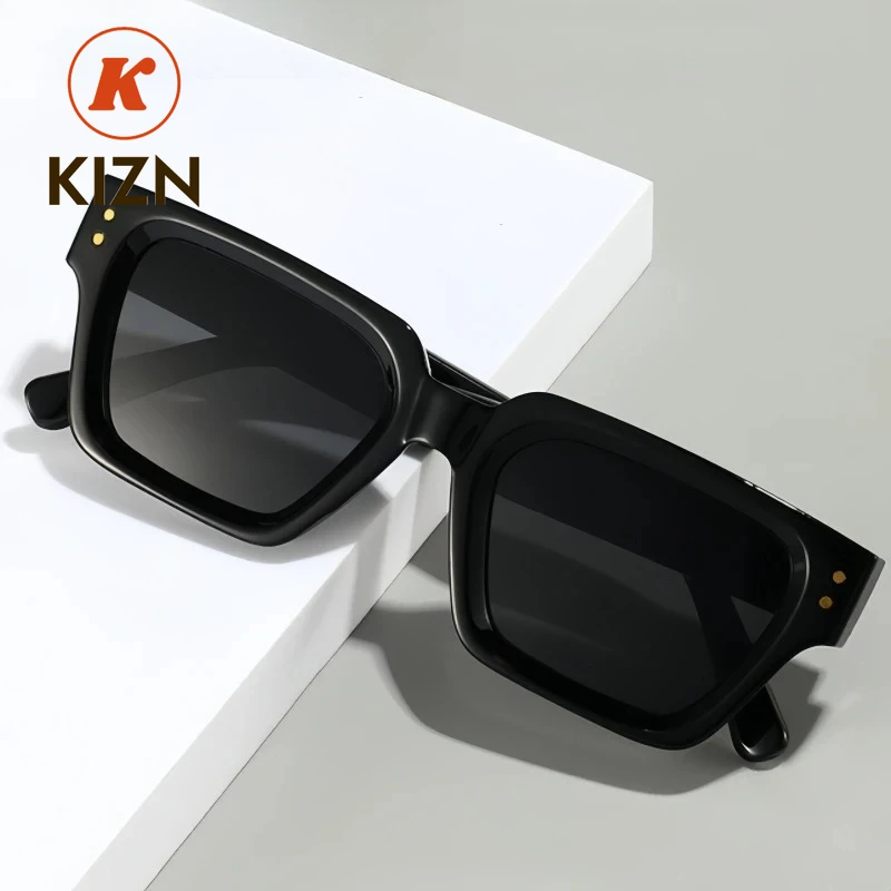 

Солнцезащитные очки KIZN в ретро-стиле для мужчин и женщин, модные, с защитой от УФ-излучения, трендовые, персонализированные, для уличной фотографии, парные очки