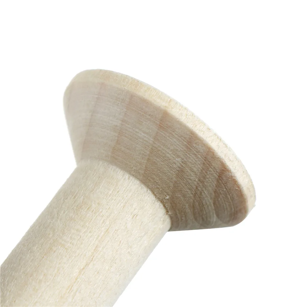 10pcs Natural Color Empty Wooden Bobbin Spools For Thread Wire Needlework kits 47mmx31mm