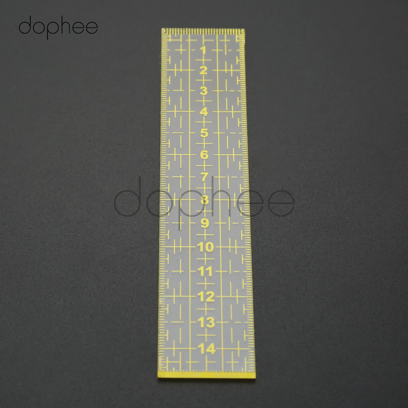 dophee 1pcs 15*3cm Quilting Ruler Measuring Tool Patchwork Foot Sewing Aligned Ruler Grid Cutting Edge Tailor Craft