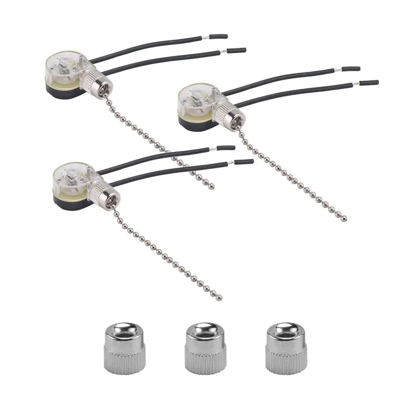 3Pack Ceiling Fan Light Switch ZE-109 Fan Switch Ceiling Pull Chain Switch Replacement Fast-
