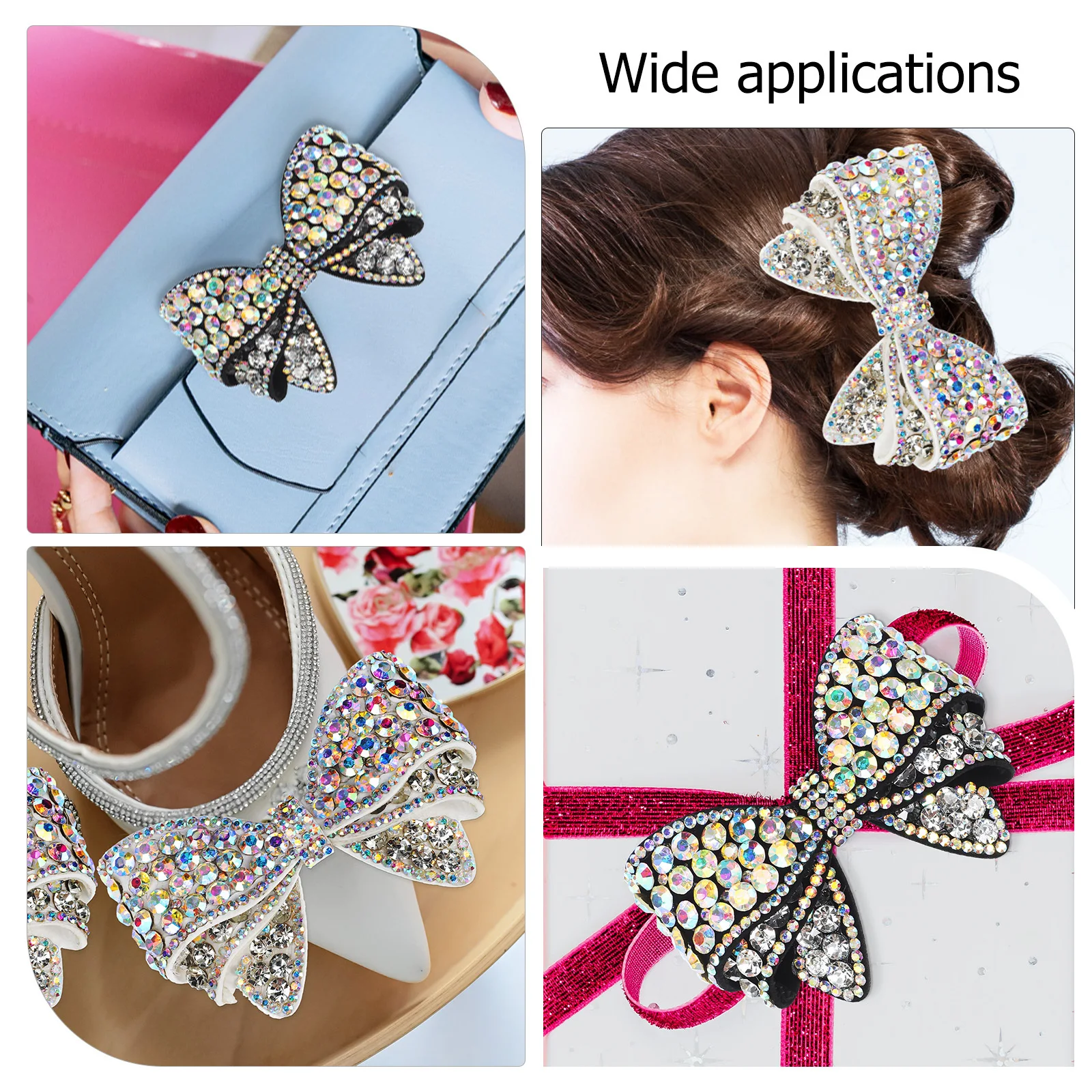 

4 pcs For Women Bow Decorative Heel Bow Shoe Clips Clips For Women Shoe Jewelry Holiday Bridal Pumps Flats Decor