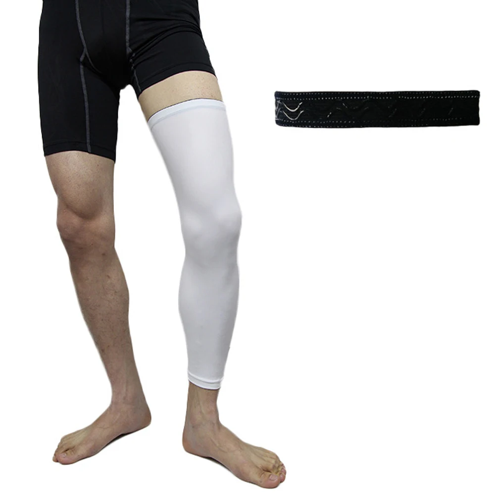 

Антиколенный бандаж, компрессионный рукав для ног, носки до щиколотки, чехол для занятий спортом, бегом, тренажерным залом, поддержка колена, защита рукава, белый размер