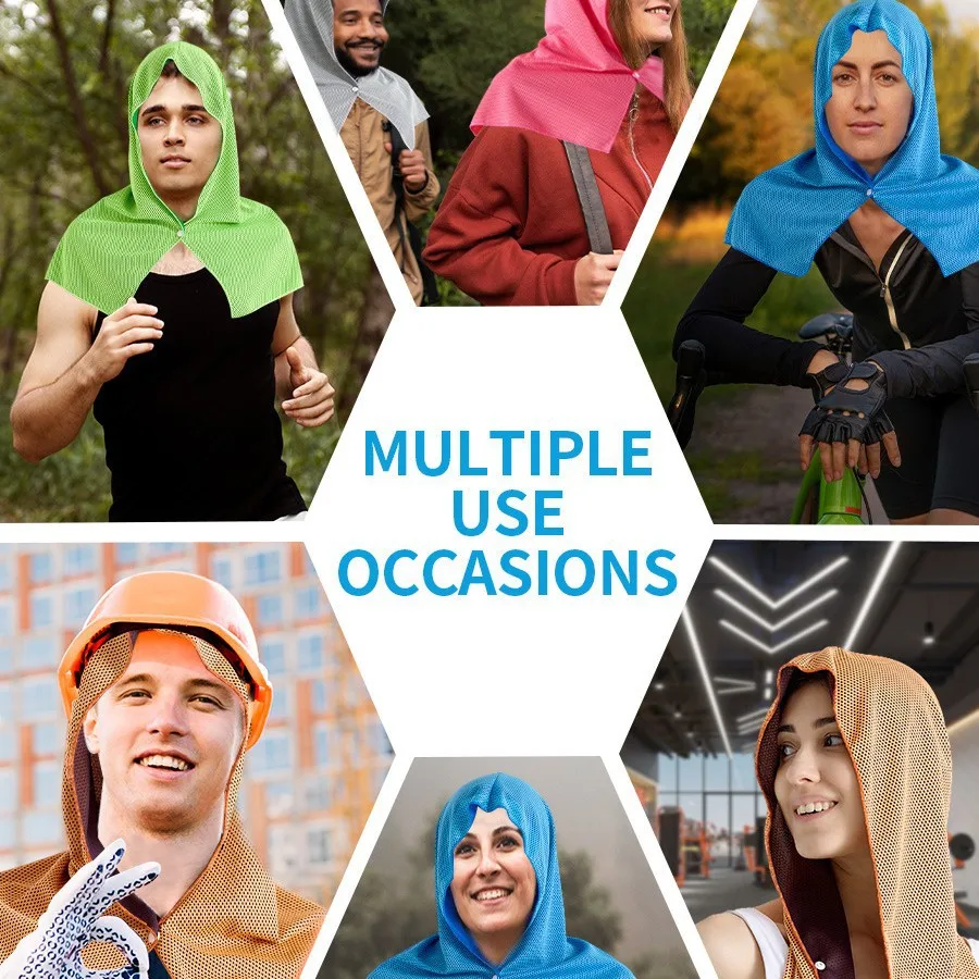 وشاح تبريد للحماية من الأشعة فوق البنفسجية على شكل حرف U للمشي لمسافات طويلة وصيد الأسماك والرياضات الخارجية ومنشفة ثلج باردة سريعة الجفاف بتصميم جديد