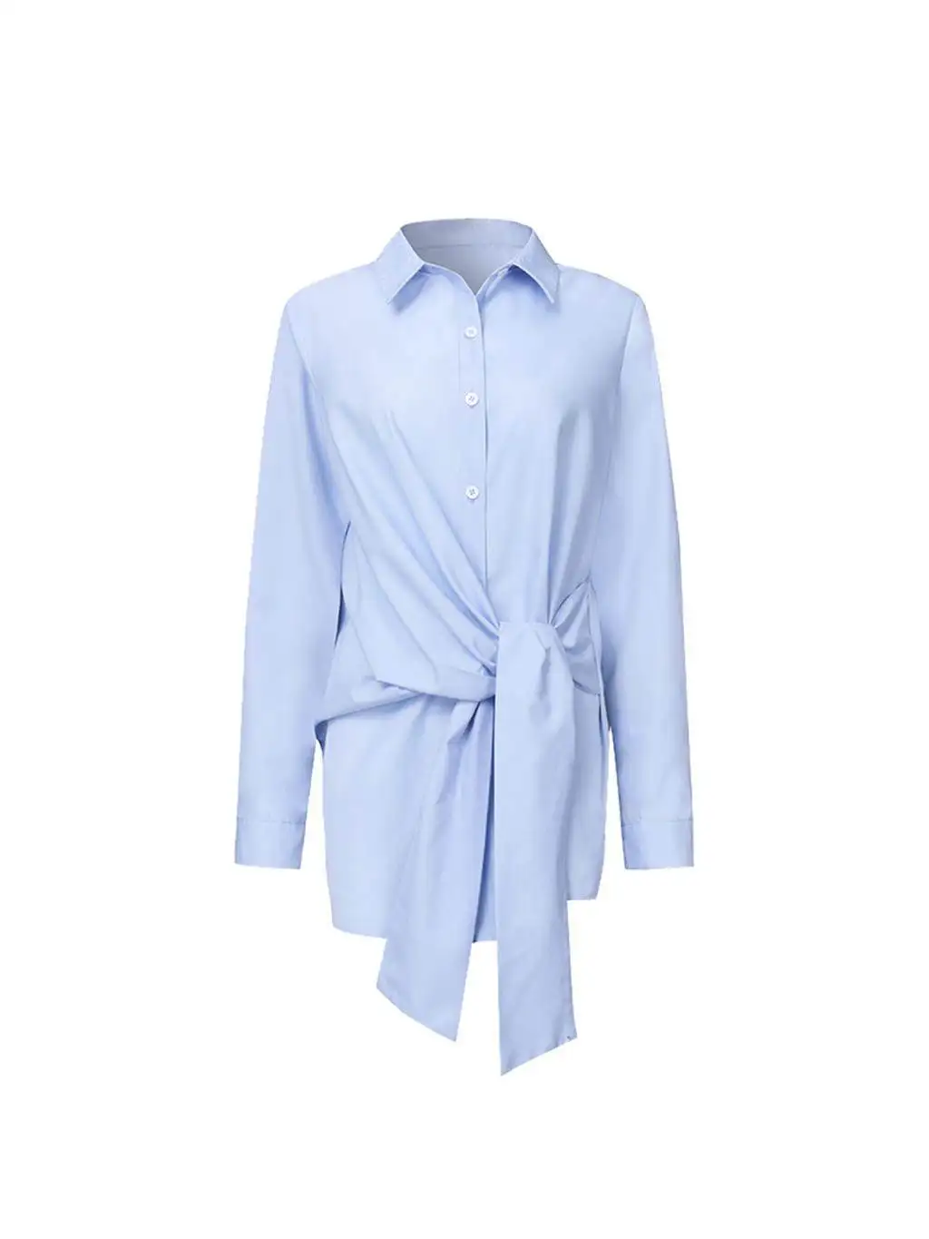 

Faion Women Long Sve Blouse Ruched Color Blo irt Ele Casual Ladies Top Quali Goat Camere Other 00% Material