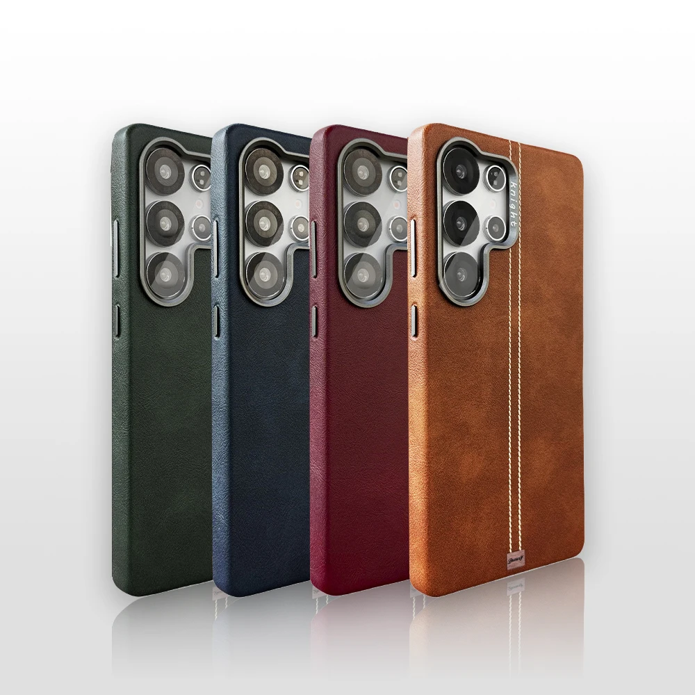 

Premium Retro PU Leather Magnetic Phone Case for Samsung Galaxy S25 S24 Ultra S23 Plus Magsafe Metal Lens Shockproof Hard Cover