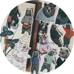 12PCS Cute bear Stickers Crafts And Scrapbooking stickers book Student label Decorative sticker kids toys
