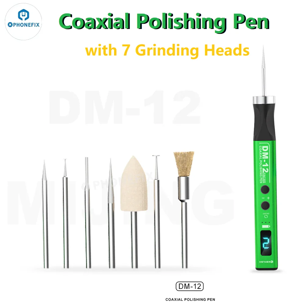 

Электрическая шлифовальная ручка MiJing DM-12 с 7 насадками для ремонта мобильных телефонов, материнских плат, печатных плат, инструмент для резки и полировки.