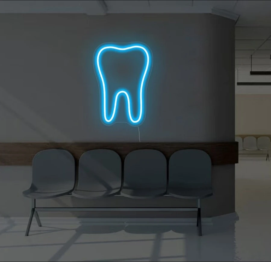 Custom Tooth Led neon sign,Dental Clinic decor neon light,Tooth and brush led neon sign,Dental office led neon sign,