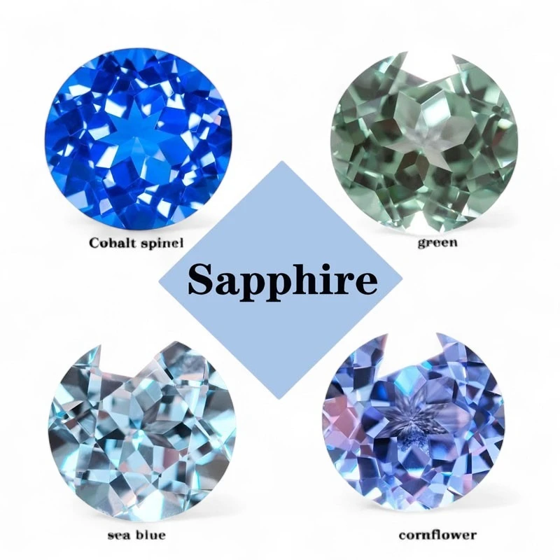 

L-Round Shape Cobalt Spinel Green Sea Blue Cornflower Color Lab Grown Sapphire Charms Bead for Diy Jewelry Making Certificate