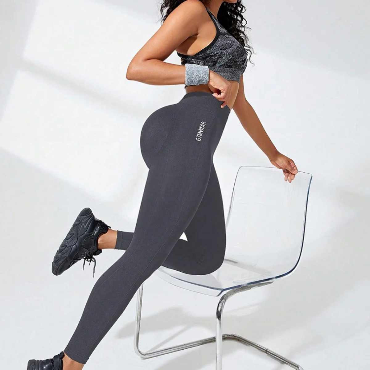 Yoga Leggings for Women High Waisted Soft Tummy Control Slimming Black Yoga Pants Clothing Workout Running Fitness image 4