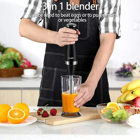 Sonifer 3-i-1 stavmixer 500 W med avtagbar bas och visp för juice, sylt, köttfärs 8 best sales stabmixer - №6