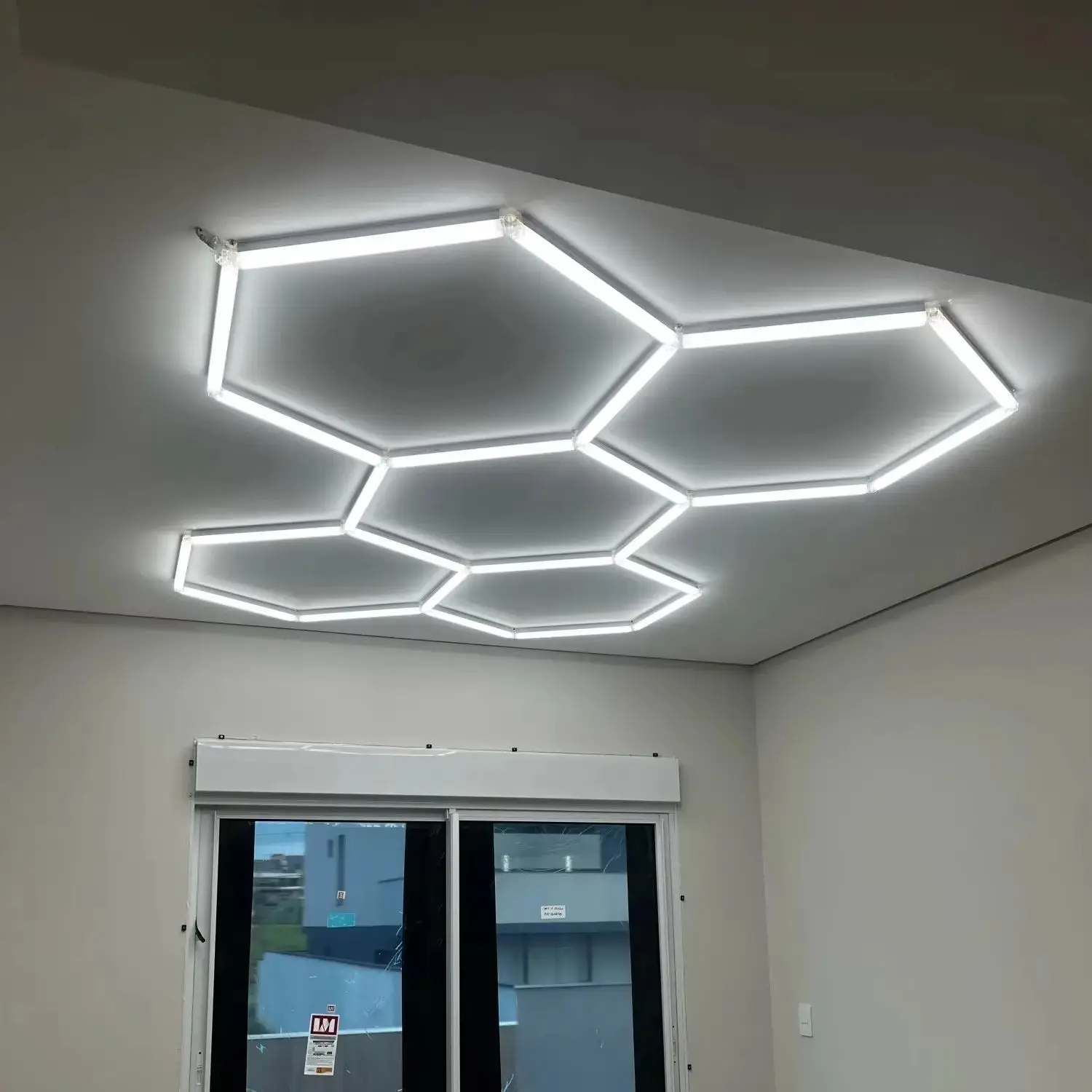 220V 6500K Honeycomb Hexagonal Garage Light Led Auto Repair Shop Barber Shop Ceiling Lamp Led Honeycomb Tube Light 440-5 Hex ﻿