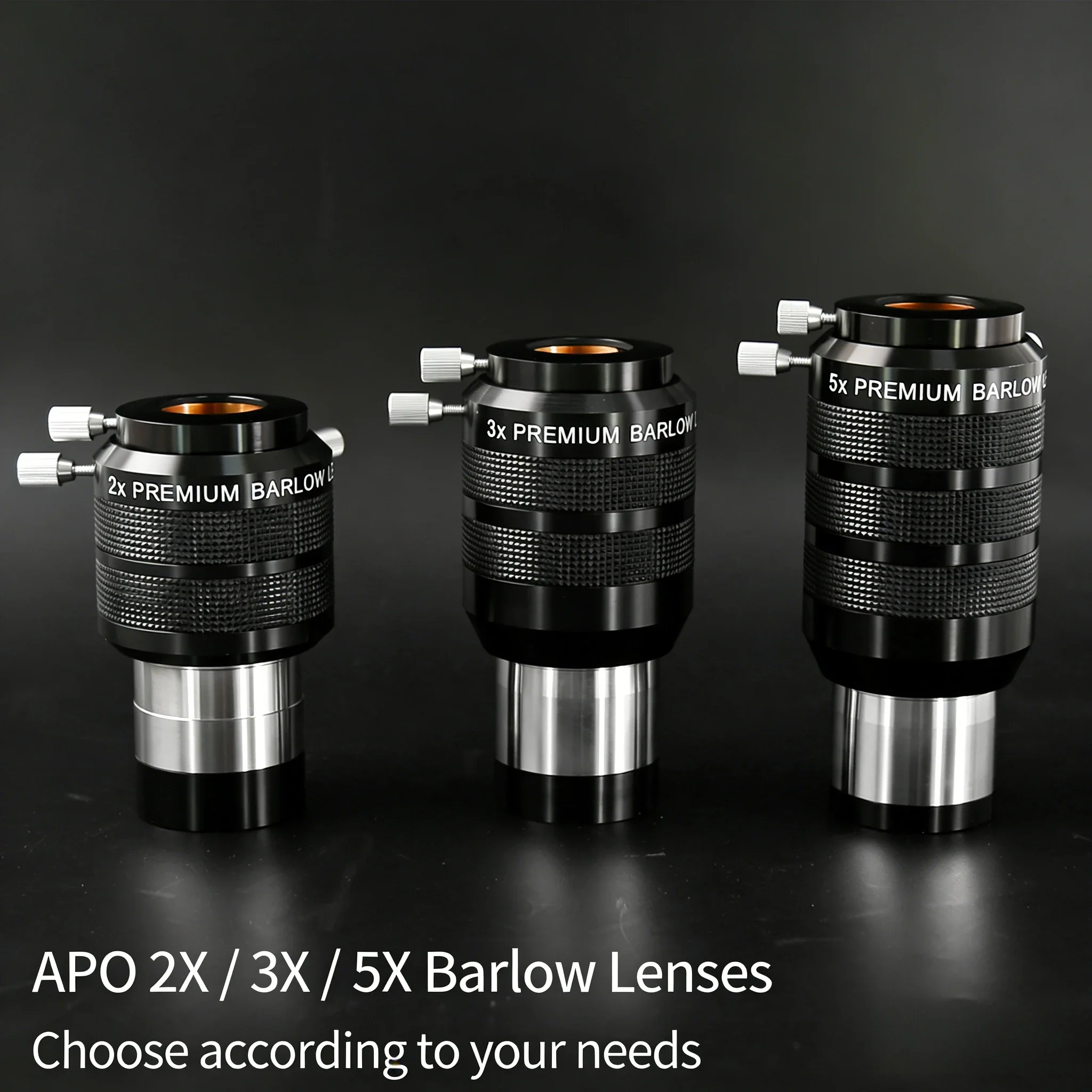 Angeleye 2 Inch 2X/3X/5X Apochromatic Magnifying Glass/Barlow Mirror 2 Groups 4 Slice Astronomical Telescope Accessories
