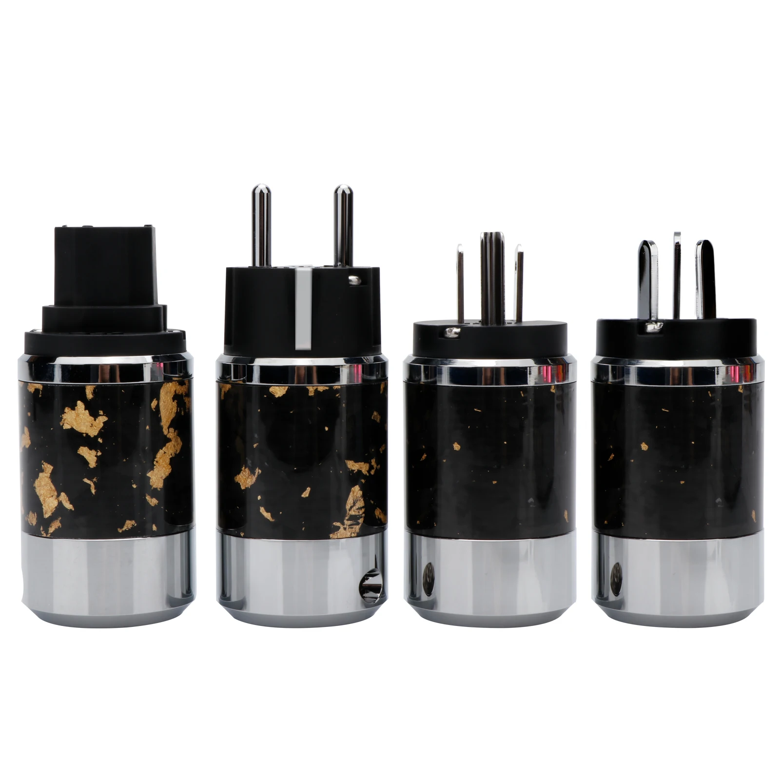 

Preffair High-End P099 Forged Carbon Fiber Rhodium Plated IEC Power Plug Connector EU/US Schuko Adapter for Premium Audiophile