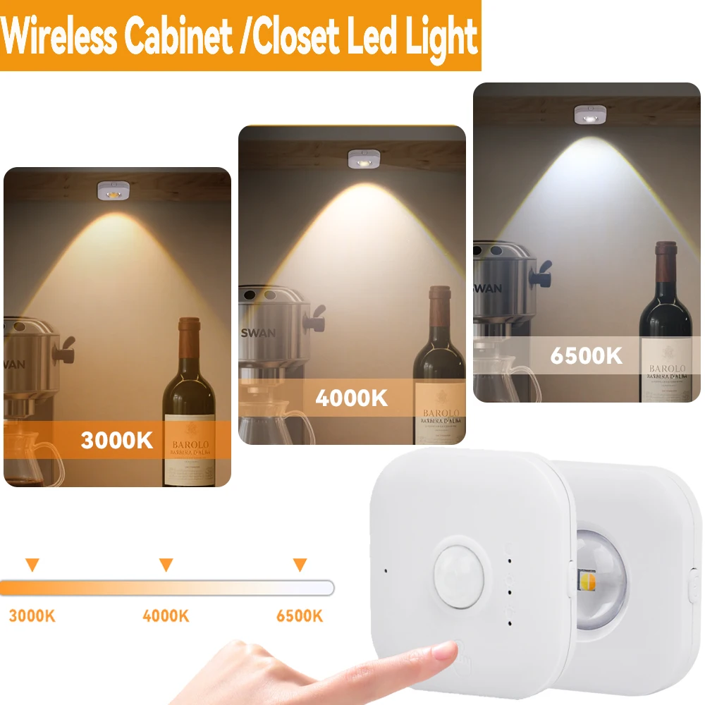 

6/3PCSLED Motion Sensor Light Night Light USB Rechargeable Night Lamp for Bedroom Cabinet Wardrobe Lamp Staircase Closet Light