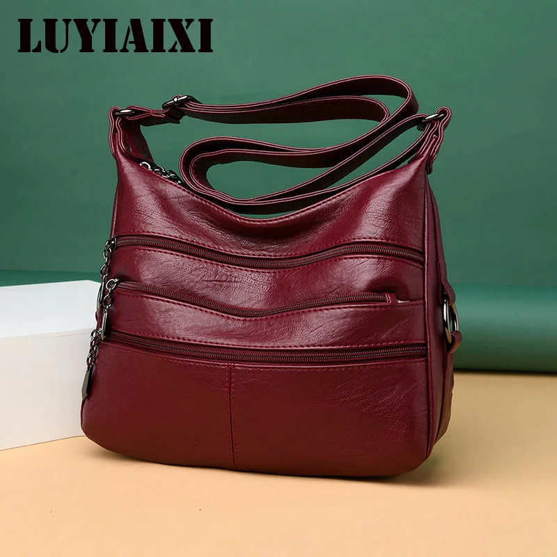 

Vintage Small Crossbody Bag Women Casual PU Leather Messenger Bag Double-layer Handbag and Purse Lady Shopping Phone Totes