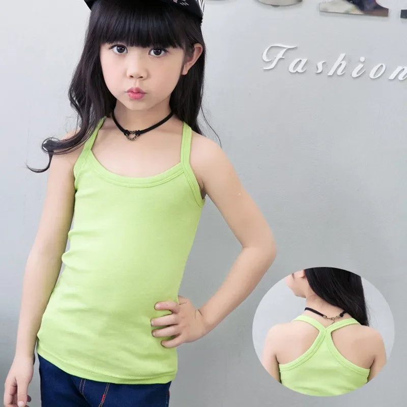 Children Vests T-shirts Summer Boys Girls Cotton Sports Tops Waistcoat Pure Color Casual Kids Vest