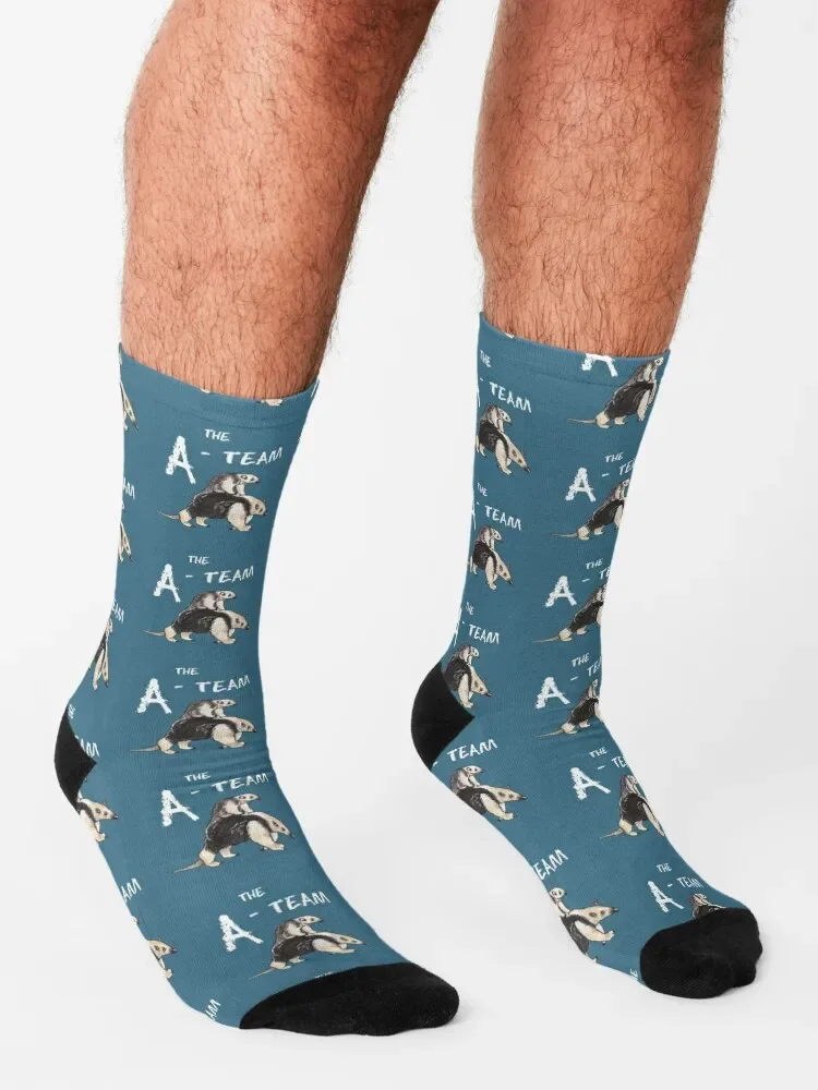 Tamandua-Chaussettes de luxe pour hommes et femmes, Série animale, Cadeaux de Noël, Compression