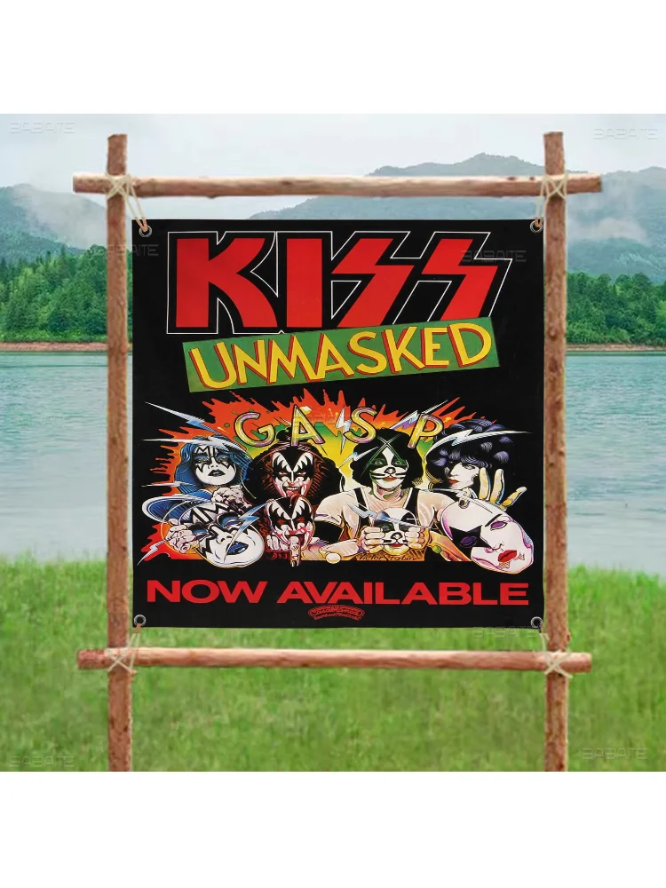 Vintage Heavy Metal Kiss Band Large Size Shop Art Promotion Advertising Booth Flag Hanging Banners