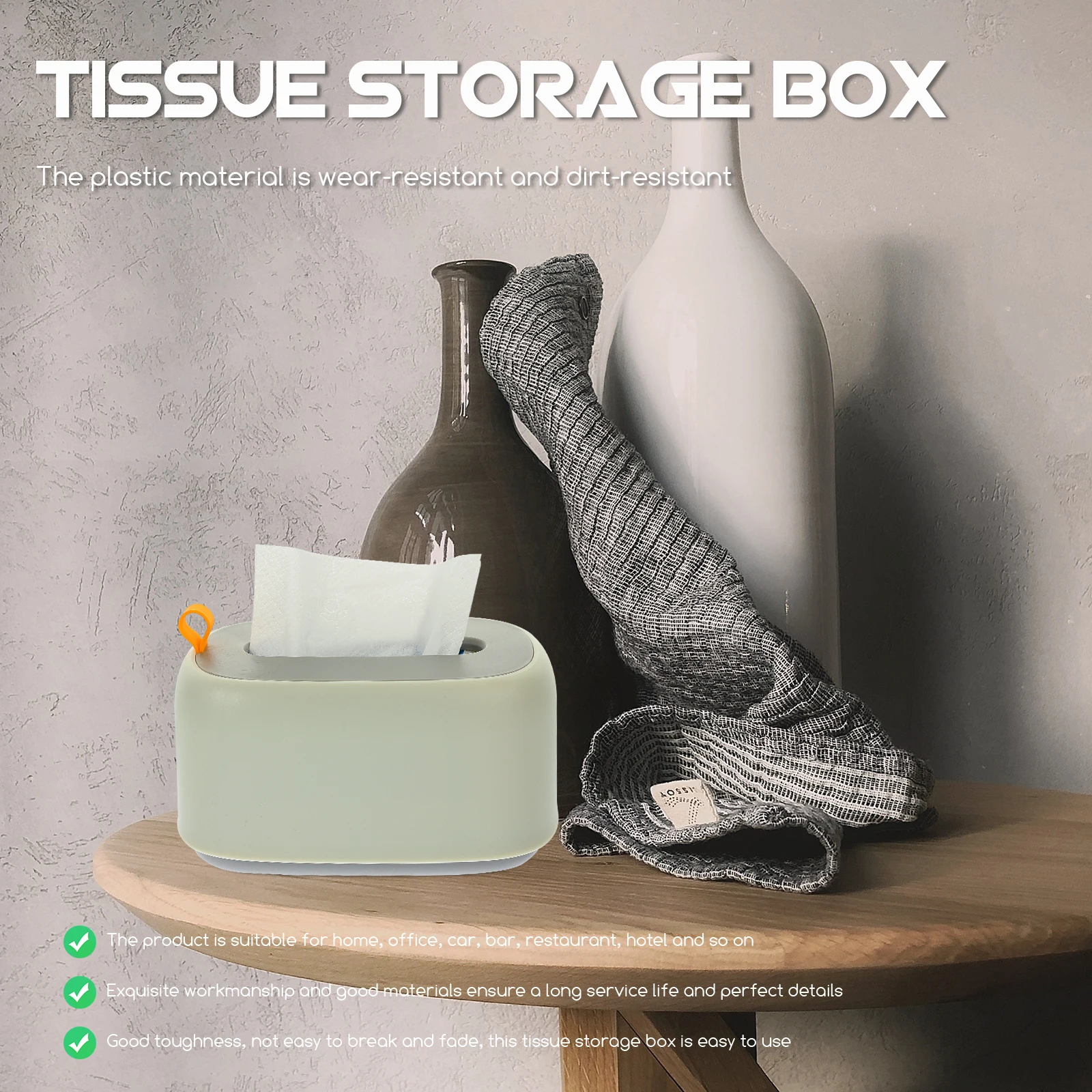 

Plastic Tissue Box Paper Towel Holder Dispenser Storage Container Cube Boxes for Home Office Car Bar Restaurant Hotel