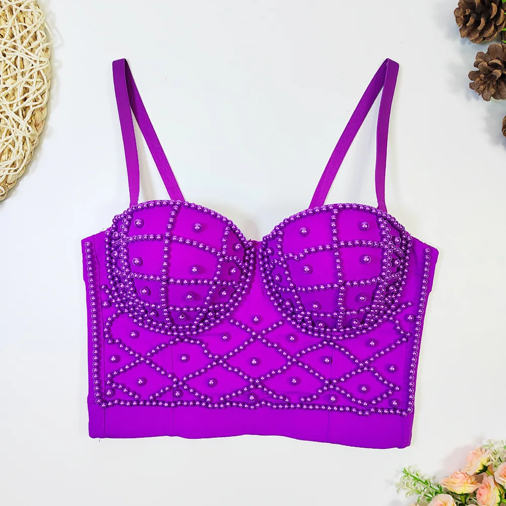 

New Sexy Pearl Steel Fishbone Strapless Women's Pure Desire Crop Top With Bare Midriff And Backless Fitted Strapless Top