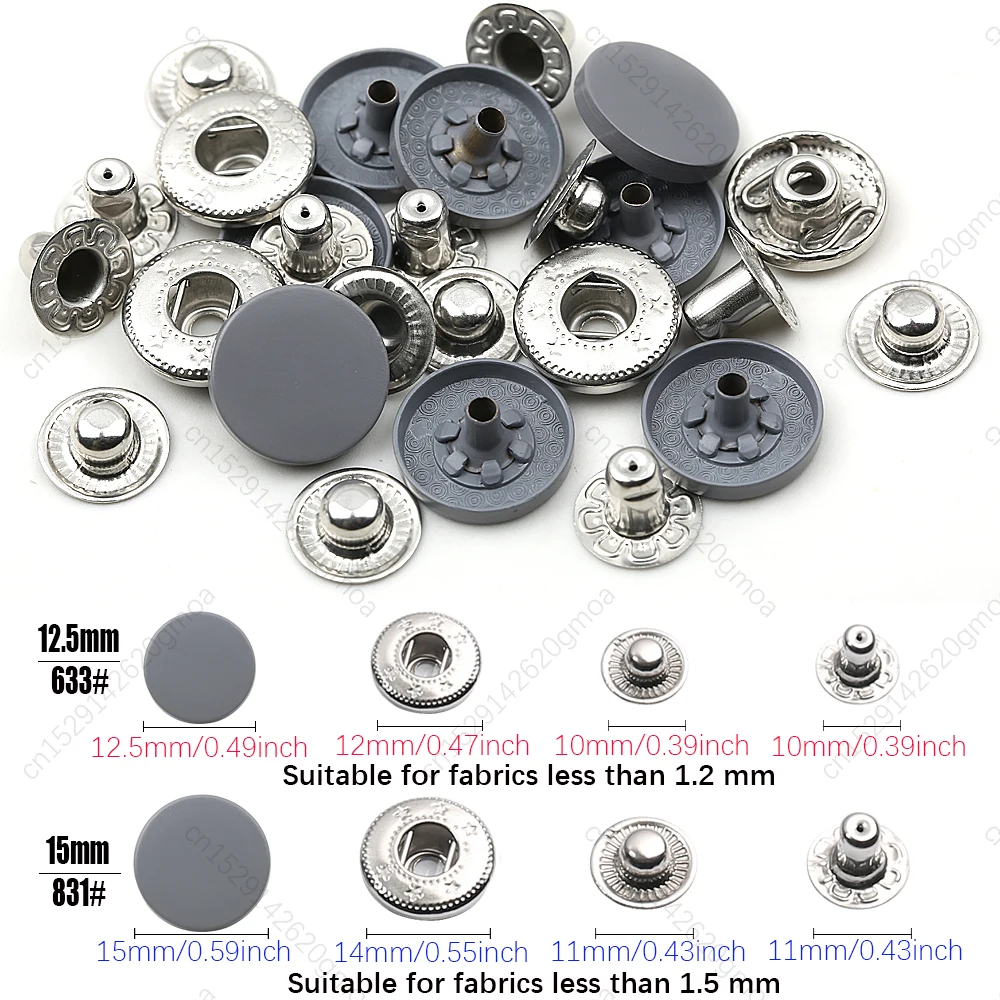 Stainless Steel Snap Buttons, 12.5mm & 15mm