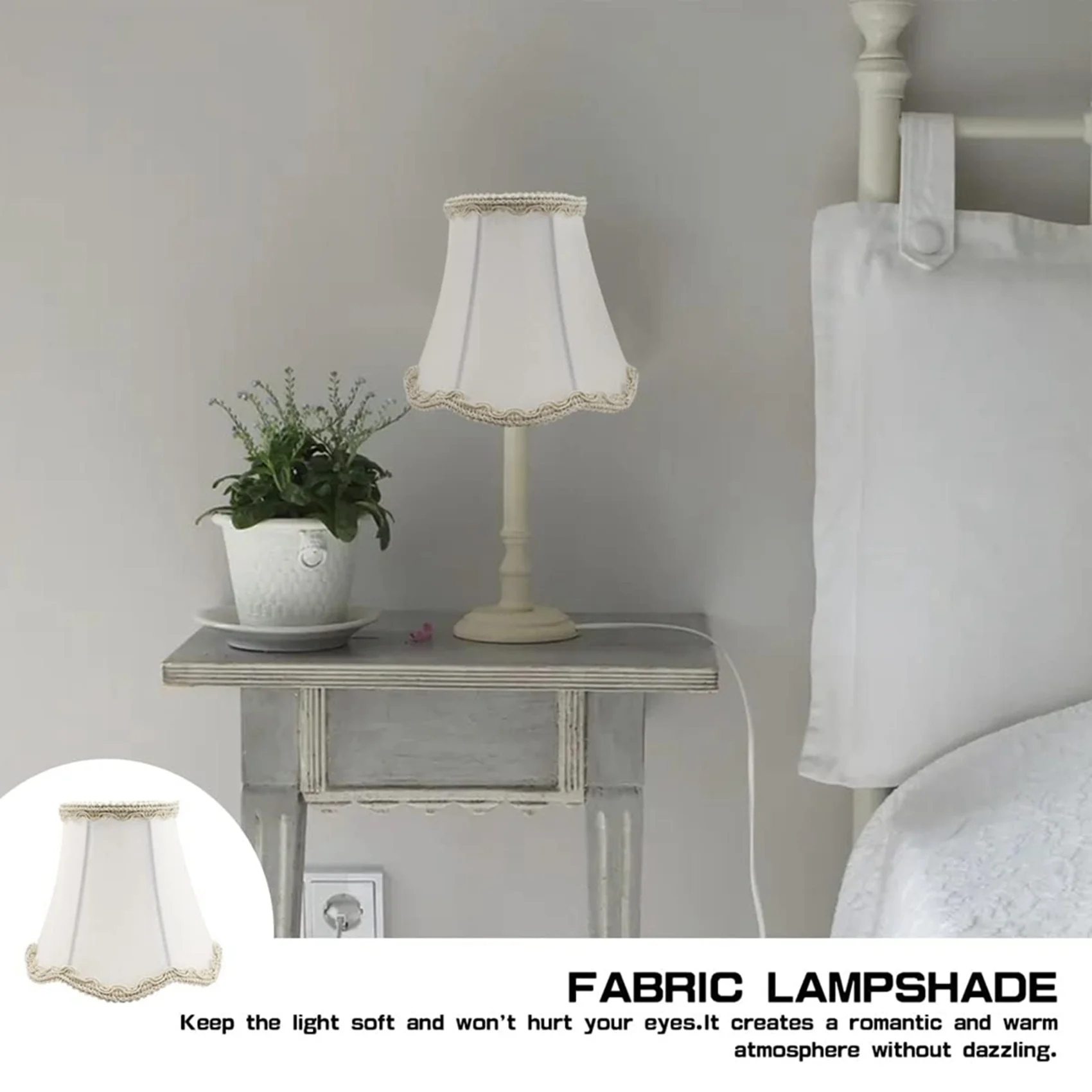 ABXF-2X Fabric Lampshade European Style Wall Lamp Shade, Vintage Chandelier Cloth Cover, Luxurious Home Decor Accessory