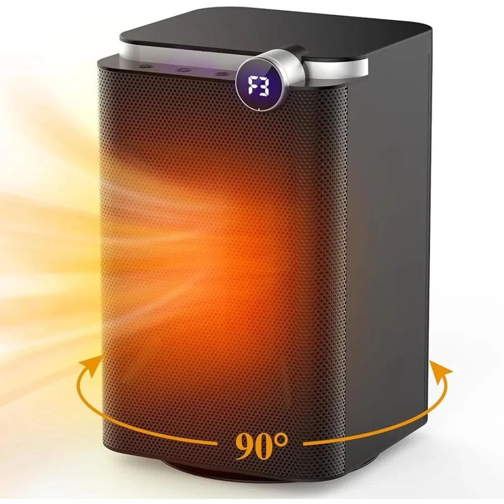 HAOYUNMA Space Heater, Space Heaters for Indoor Use, 1500W PTC Electric Heaters with 90°Oscillating, 3 Modes, 12H Timer