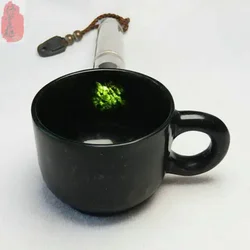 Natural Black Jade Medicine King Stone Tea Cup Home Decoration Ornaments
