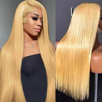 27 Honey Blonde Wig Human Hair 13x6 Hd Lace Frontal Wig 250 Density 13x4 Hd Transparent Pre Plucked Straight Human Hair Wigs