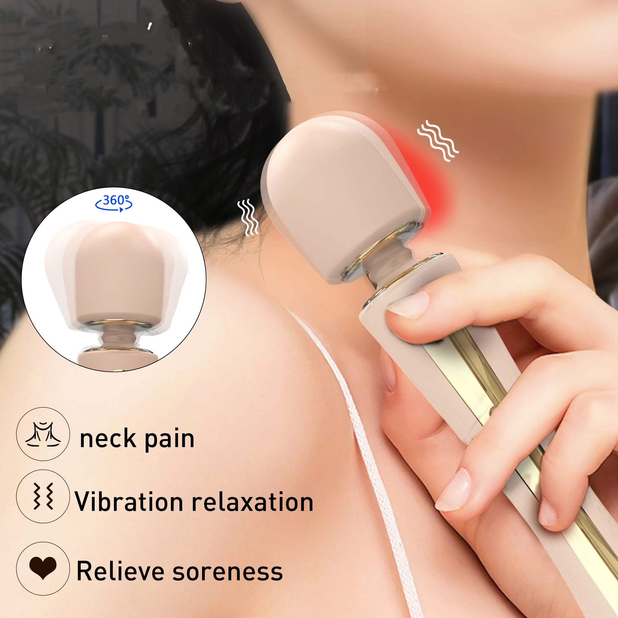 Mini Charging Fascia Gun Vibration Massage Machine Mini Fascia Muscle Massage Gun 7 Vibration Mode Av Wand Massager