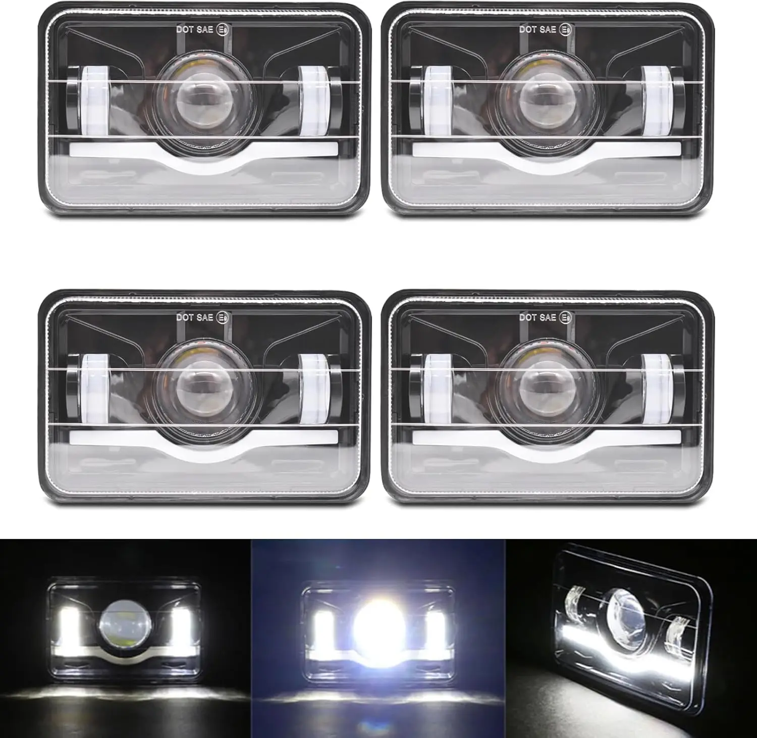 

4x6 светодиодные фары, совместимые для 1980 1981 1982 1983 1984 1985 1986 1987 1988 Chevrolet Monte Carlo SS El Camino, фары Hi
