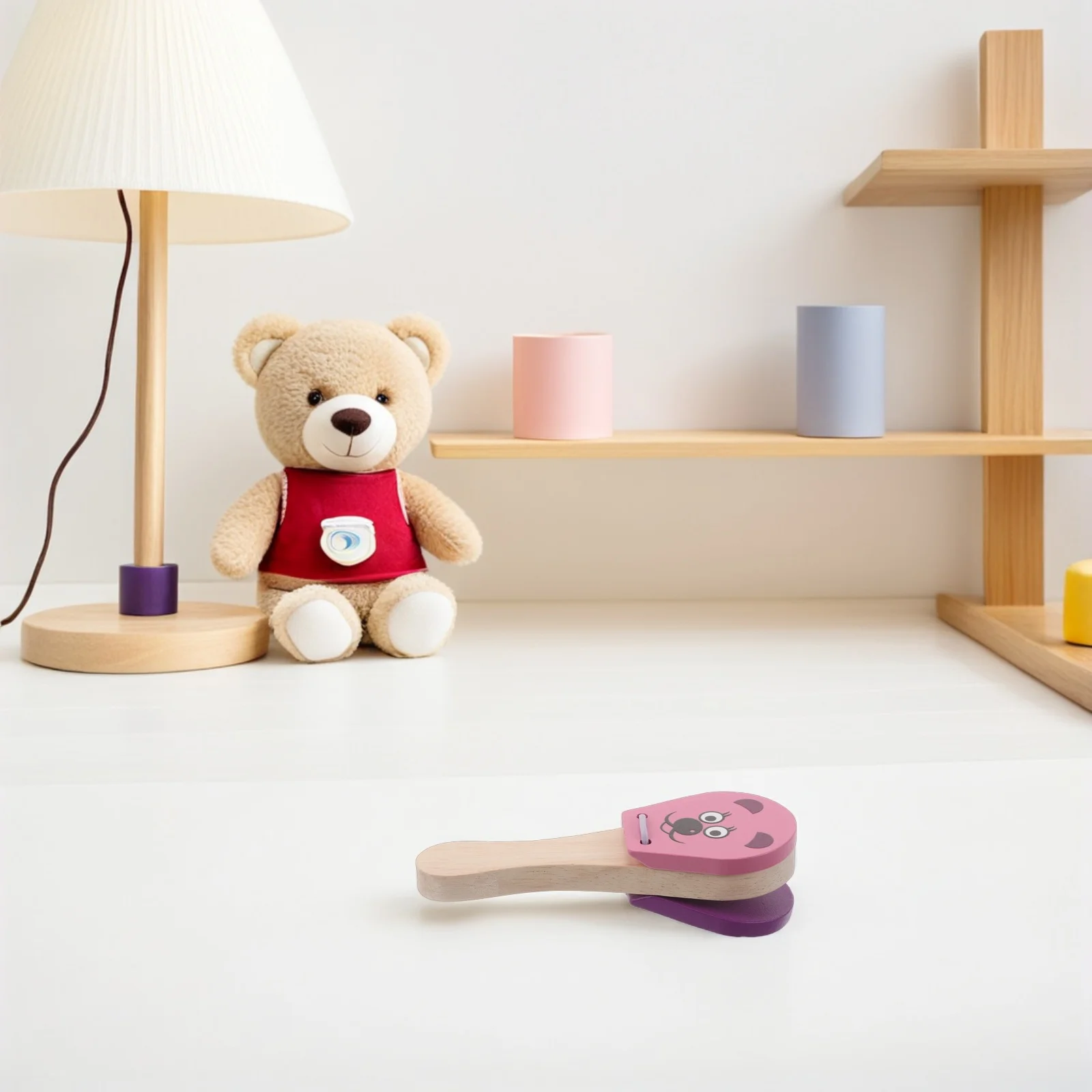 Castañuelas de madera para niños, claquetas de mano para bebés, instrumentos musicales, fabricantes de ruido para niños pequeños, agitadores de mango largo con diseño de animales, 3 uds.