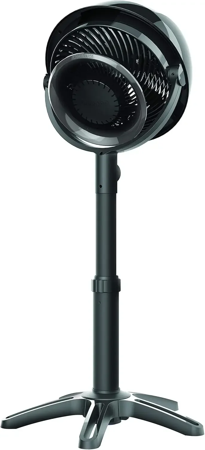 7803 Large Pedestal Whole Room Air Circulator Fan with Adjustable Height, 3 Speed Settings, Removable Grill for Cleaning, Black