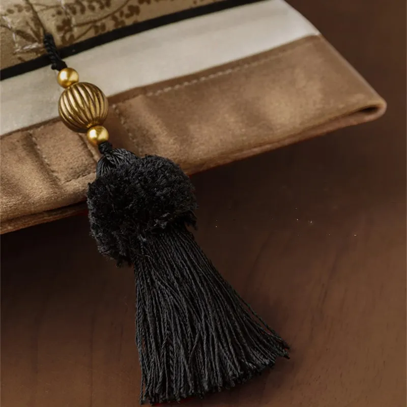 Tissue Box Holder with Tassel, Facial Napkin Storage, Luxury Home Decoration, Office and Home, Velvet Paper, Table Decor