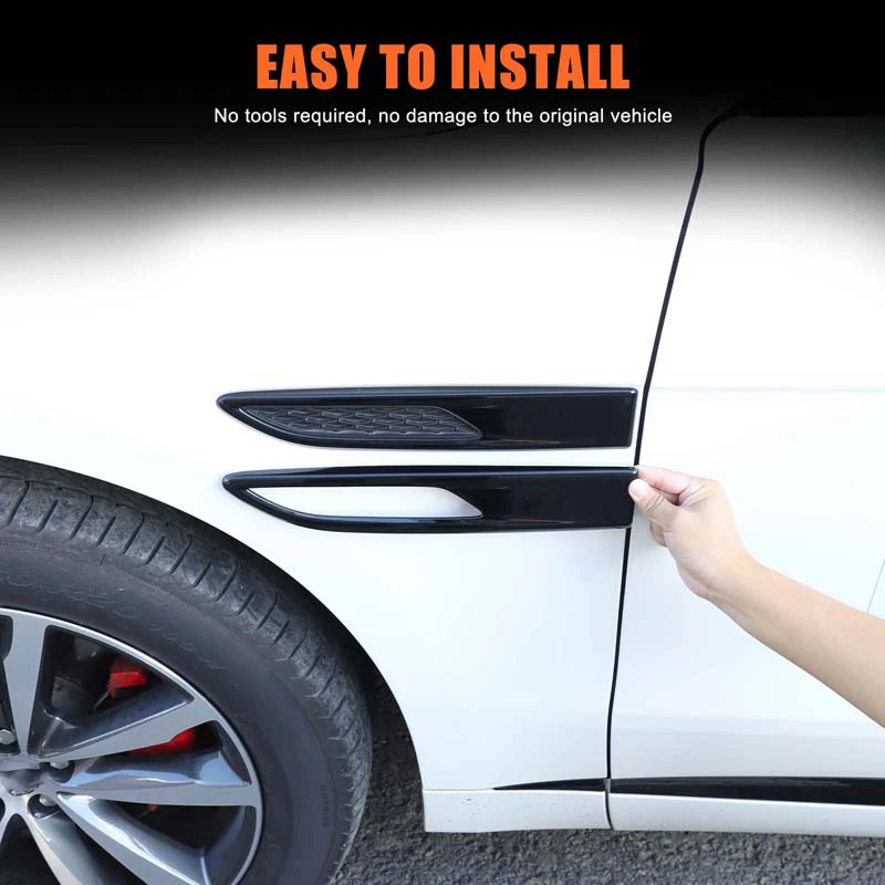 

For Jaguar F-PACE XF E-PACE 2021-2024 ABS Carbon Fiber Car Body Side Fender Air Vent Outlet Cover Trim Sticker Car Accessories