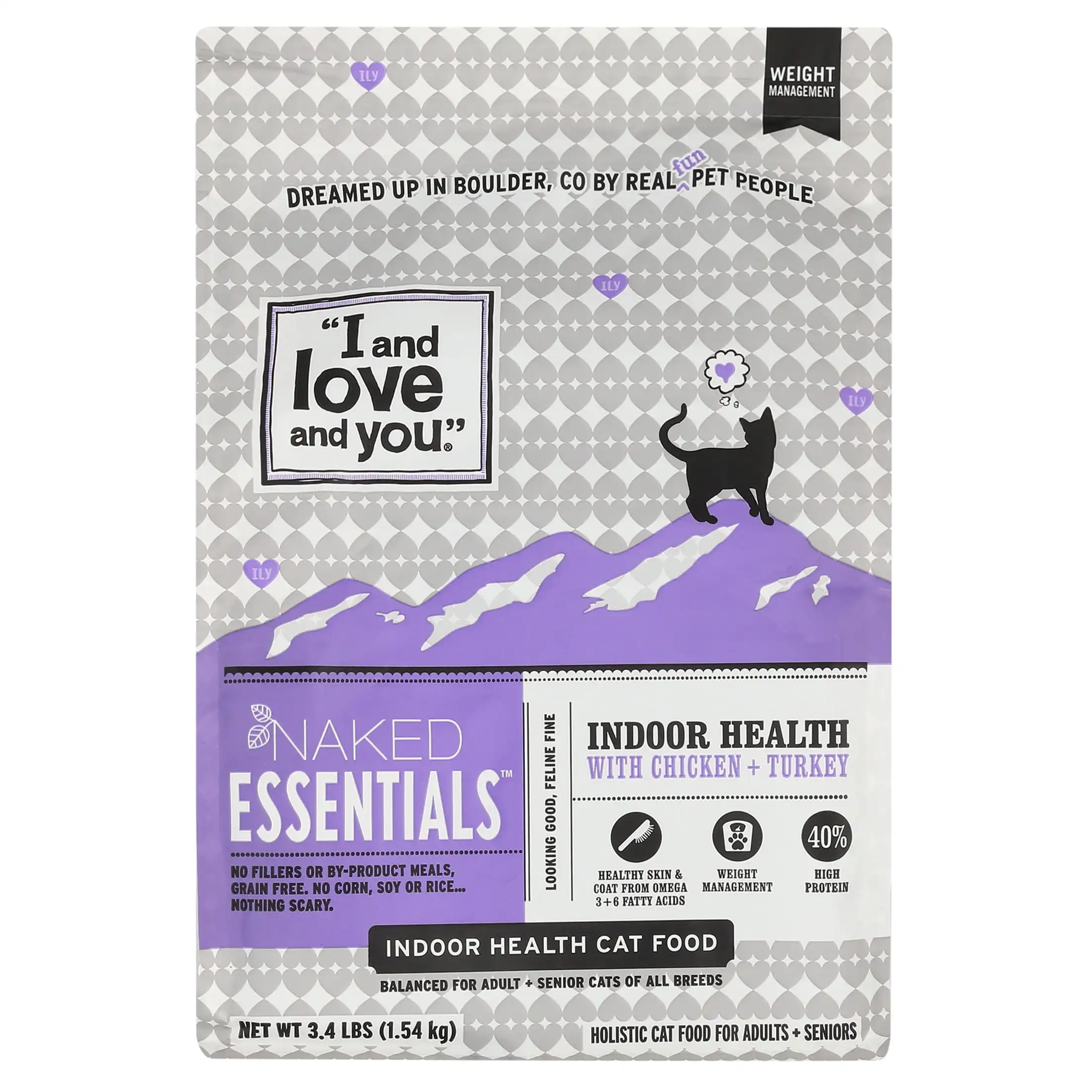 

I and love and you Naked Essentials Dry Cat Food, Indoor Health, 3.4 lb Bag