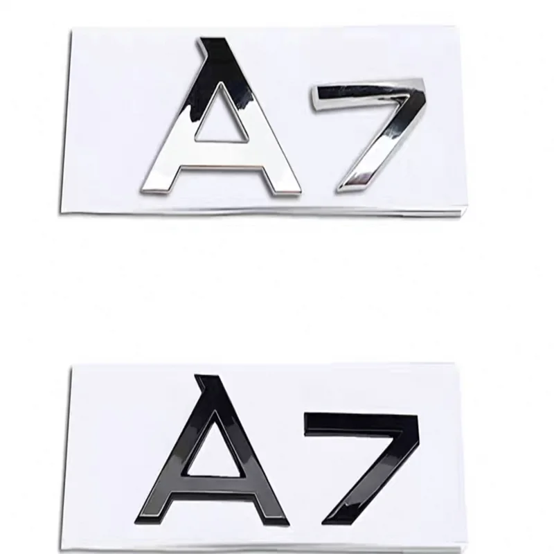 

3D ABS Chrome Black Logo A7 A8 Emblem Car Rear Trunk Badge Sticker Decals For Audi A7 A8 4G 4K D4 D5 Auto Decorative Accessories