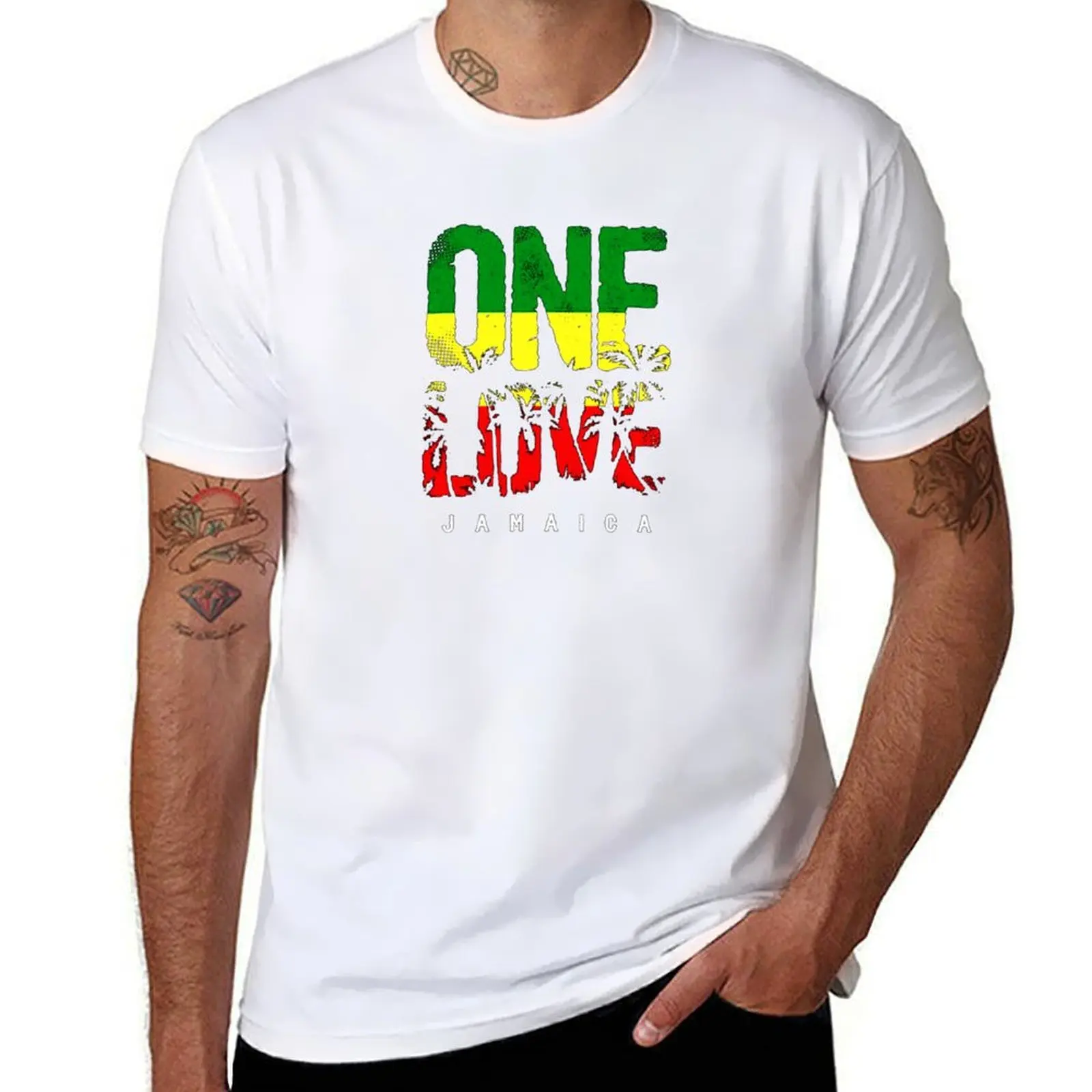 

One Love Jamaica T-Shirt t shirt man cotton t shirts with prints T-Shirt